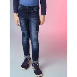 Instafab Boys Blue Classic Slim Fit Light Fade Stretchable Jeans-picture-36