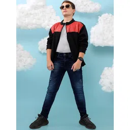 Instafab Boys Colourblocked Windcheater Bomber Jacket-picture-18