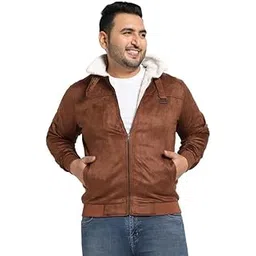 instafab Plus Men's Jacket For Casual Wear | Plus-Size | High Neck | Rgular Fit | Long Sleeve | Zipper Closure | Jacket Crafted With Comfort Fit For Everyday Wear-picture-10