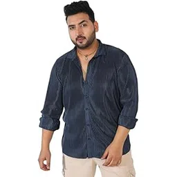 instafab Plus Men's Shirts for Casual Wear |Spread Collar | Short Sleeve | Button Closure | Plus-Size Shirt | Crafted with Comfort Fit for Everyday Wear-picture-34
