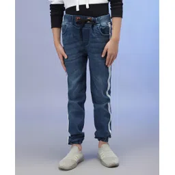 Instafab Side Tape Detailed Denim Jeans - Blue-picture-21