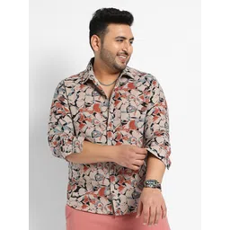 Instafab Plus Classic Abstract Printed Cotton Casual Shirt-picture-37