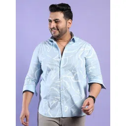 Instafab Plus Classic Fit Faded Strokes Printed Casual Shirt-picture-37