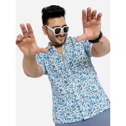 Instafab Plus Classic Floral Printed Cotton Casual Shirt-picture-19