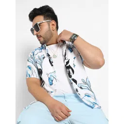 Instafab Plus Classic Floral Printed Spread Collar Casual Shirt-picture-13