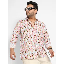 Instafab Plus Classic Floral Printed Spread Collar Casual Shirt-picture-12