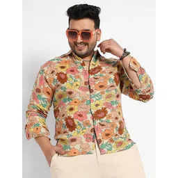 Instafab Plus Classic Floral Printed Spread Collar Casual Shirt-picture-30