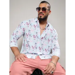 Instafab Plus Classic Floral Printed Spread Collar Casual Shirt-picture-14