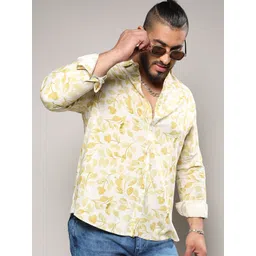 Instafab Plus Classic Floral Printed Spread Collar Casual Shirt-picture-16