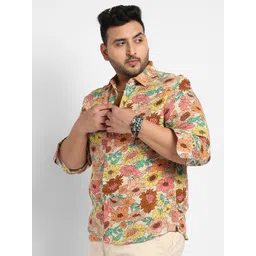 Instafab Plus Classic Floral Printed Spread Collar Casual Shirt image 2