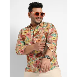 Instafab Plus Classic Floral Printed Spread Collar Casual Shirt image 3