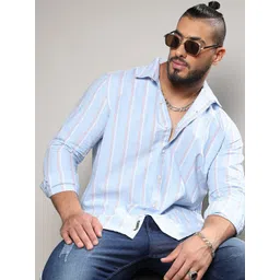 Instafab Plus Classic Striped Cotton  Casual Shirt-picture-10