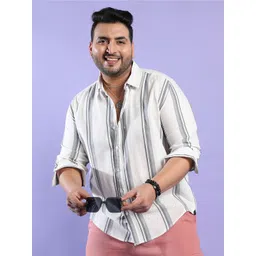 Instafab Plus Classic Striped Cotton Casual Shirt-picture-16