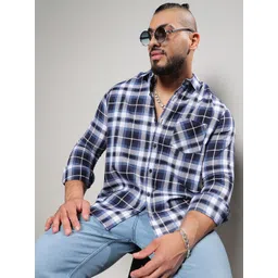 Instafab Plus Classic Tartan Checked Cotton Casual Shirt-picture-28