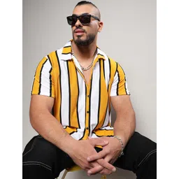 Instafab Plus Classic Vertical Striped Cotton Casual Shirt-picture-20