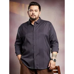 Instafab Plus Geometric Printed Comfort Spread Collar Cotton Shirt-picture-14