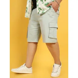 Instafab Plus Green Regular fit Plus Size Cargo Shorts-picture-36