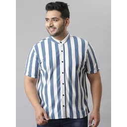 Instafab Plus Men Classic Striped Pure Cotton Casual Shirt-picture-36