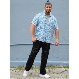 Instafab Plus Men Comfort Fit Floral Printed Spread Collar Cotton Casual Shirt-picture-16