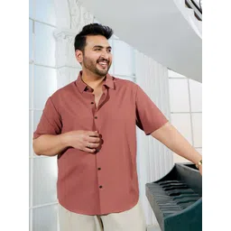 Instafab Plus Men Comfort Fit Spread Collar Textured Casual Shirt-picture-25