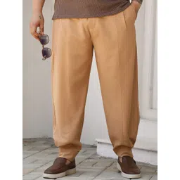 Instafab Plus Men Comfort Mid-Rise Flat-Front Relaxed Fit Regular Trousers-picture-33