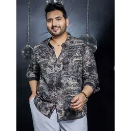 Instafab Plus Men Comfort Opaque Printed Casual Shirt-picture-38