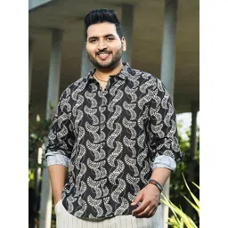 Instafab Plus Men Comfort Opaque Printed Casual Shirt-picture-43