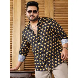 Instafab Plus Men Comfort Opaque Printed Casual Shirt-picture-34