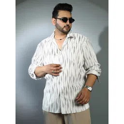 Instafab Plus Men Comfort Opaque Printed Casual Shirt-picture-40