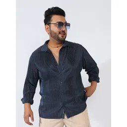 Instafab Plus Men Comfort Opaque Striped Casual Shirt-picture-24