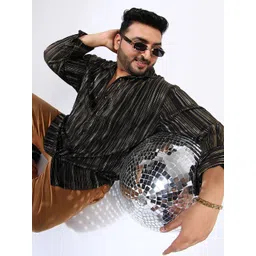 Instafab Plus Men Comfort Opaque Striped Casual Shirt-picture-33