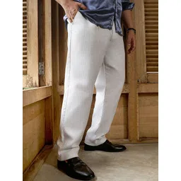 Instafab Plus Men Comfort Relaxed Fit Cigarette Trousers-picture-31