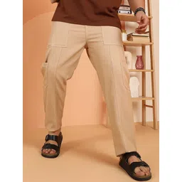 Instafab Plus Men Comfort Relaxed Fit Mid-Rise Cotton Cargos-picture-37