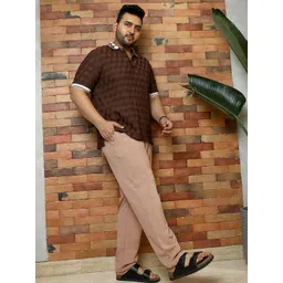 Instafab Plus Men Comfort Relaxed Fit Mid-Rise Regular Trousers-picture-35