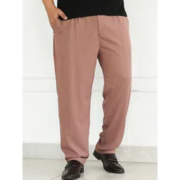 Instafab Plus Men Comfort Relaxed Fit Mid-Rise Trousers-picture-16