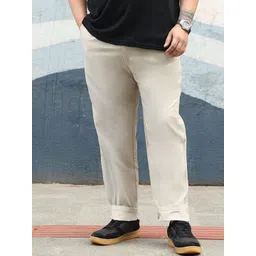 Instafab Plus Men Comfort Relaxed Fit Mid-Rise Trousers-picture-29