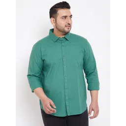 Instafab Plus Men Green Regular Fit Solid Casual Shirt-picture-19