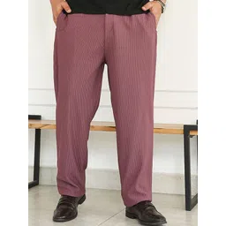 Instafab Plus Men Mid Rise Relexed Fit Wide Leg Trousers-picture-35