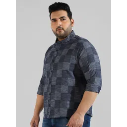 Instafab Plus Men Plus Size Checked Casual Cotton Shirt-picture-37