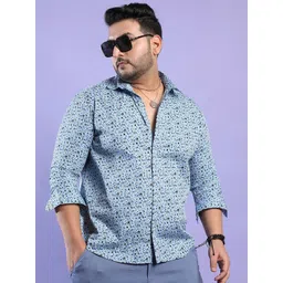 Instafab Plus Men Plus Size Classic Floral Printed Casual Cotton Shirt-picture-24