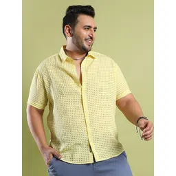Instafab Plus Men Plus Size Classic Micro Ditsy Printed Casual Cotton Shirt-picture-35