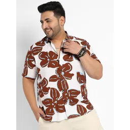 Instafab Plus Men Plus Size Classic Spread Collar Floral Printed Casual Shirt-picture-19