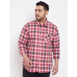Instafab Plus Men Plus Size Classic Tartan Checks Cotton Casual Shirt-picture-38