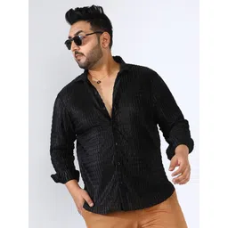 Instafab Plus Men Plus SIze Comfort Textured Casual Shirt-picture-21