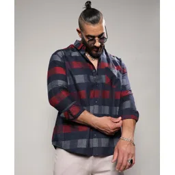 instafab plus Men Regular Fit Solid Spread Collar Casual Shirt-picture-12