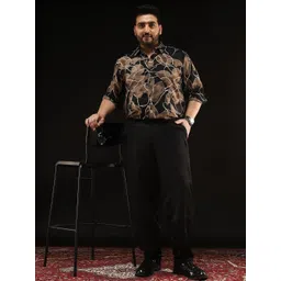 Instafab Plus Men Relaxed Fit Comfort Easy Wash Mid-Rise Trousers-picture-22