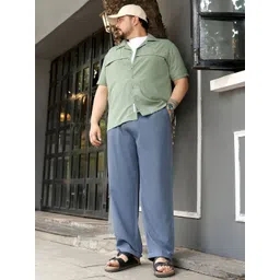 Instafab Plus Men Relaxed Fit Mid-Rise Trousers image 3