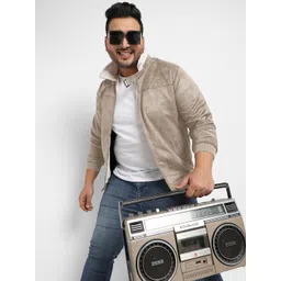 Instafab Plus Men Suede Lightweight Biker Jacket-picture-17