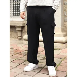 Instafab Plus Men Tailored Relaxed Fit Cargos Trousers-picture-26