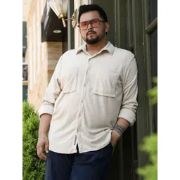 Instafab Plus Men Textured Comfort Casual Shirt-picture-17